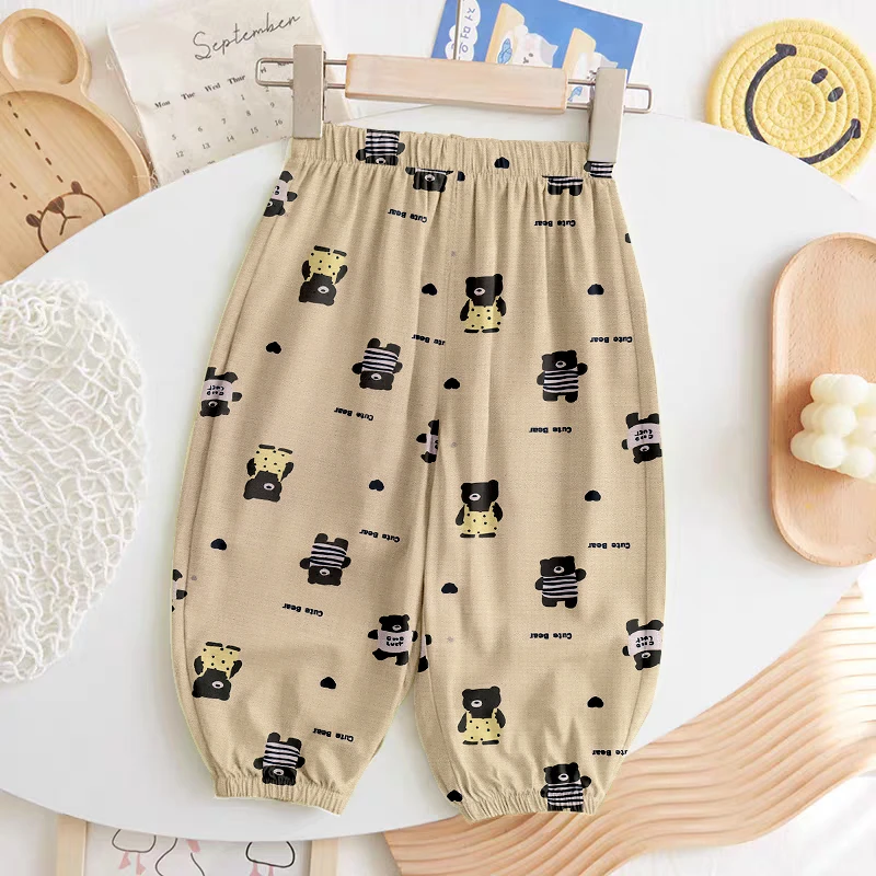 儿童夏季冰丝防蚊裤透气灯笼裤薄款男童女童新款洋气休闲裤中大童