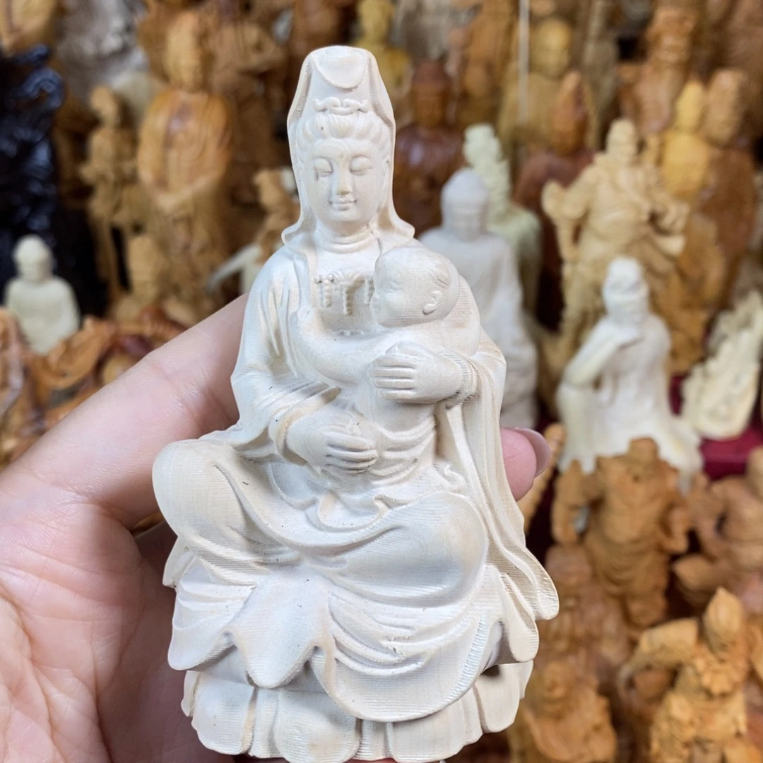 树脂黄杨微瑕留疤10坐送子观音
