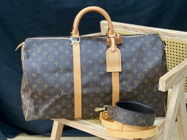 95新 LouisVuitton/路易威登 老花keep all 50手提款 经典百搭