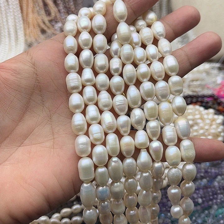 玛瑙/玉髓未镶嵌珠宝半成品一条8mm左右米珠珍珠