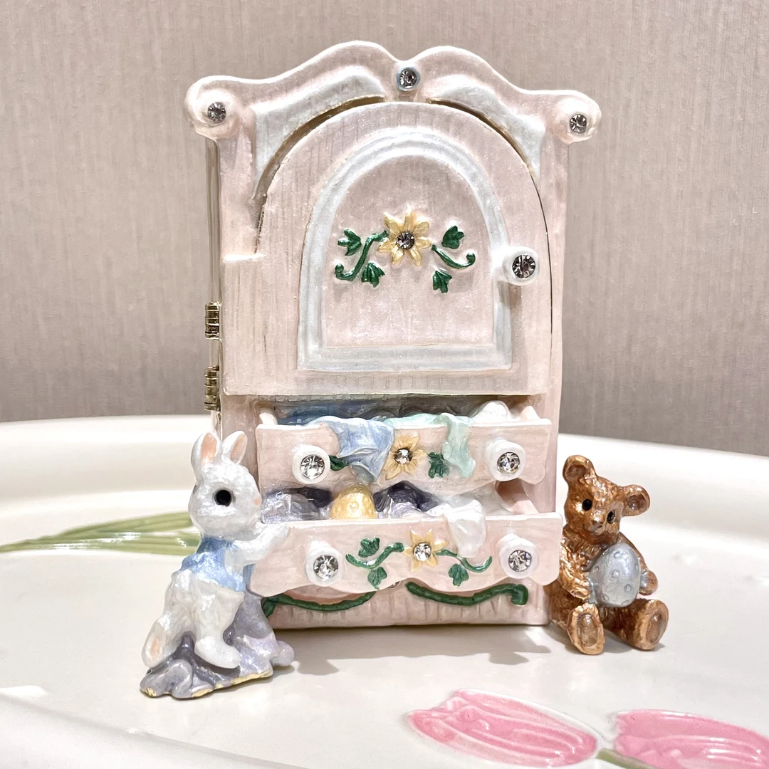【古德正品】小兔子衣柜珐琅彩礼物礼品珠宝盒摆件伴手礼日常送礼