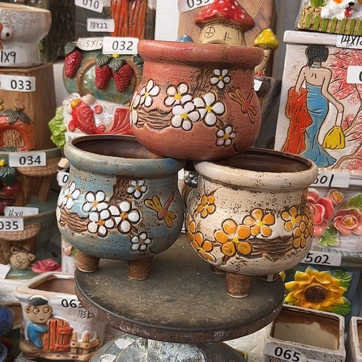 粗陶材质多肉花盆