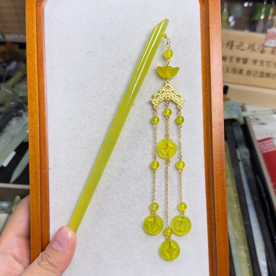 蛇纹石玉未镶嵌发饰