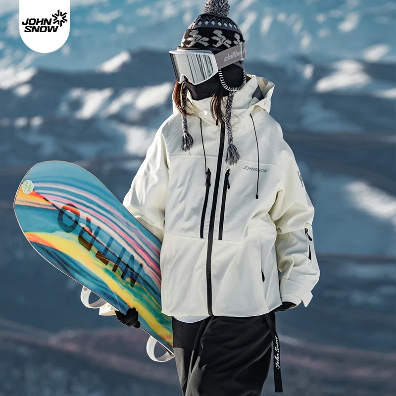John snow单双板滑雪服上衣男款女款雪服保暖压胶3L滑雪衣冲锋衣