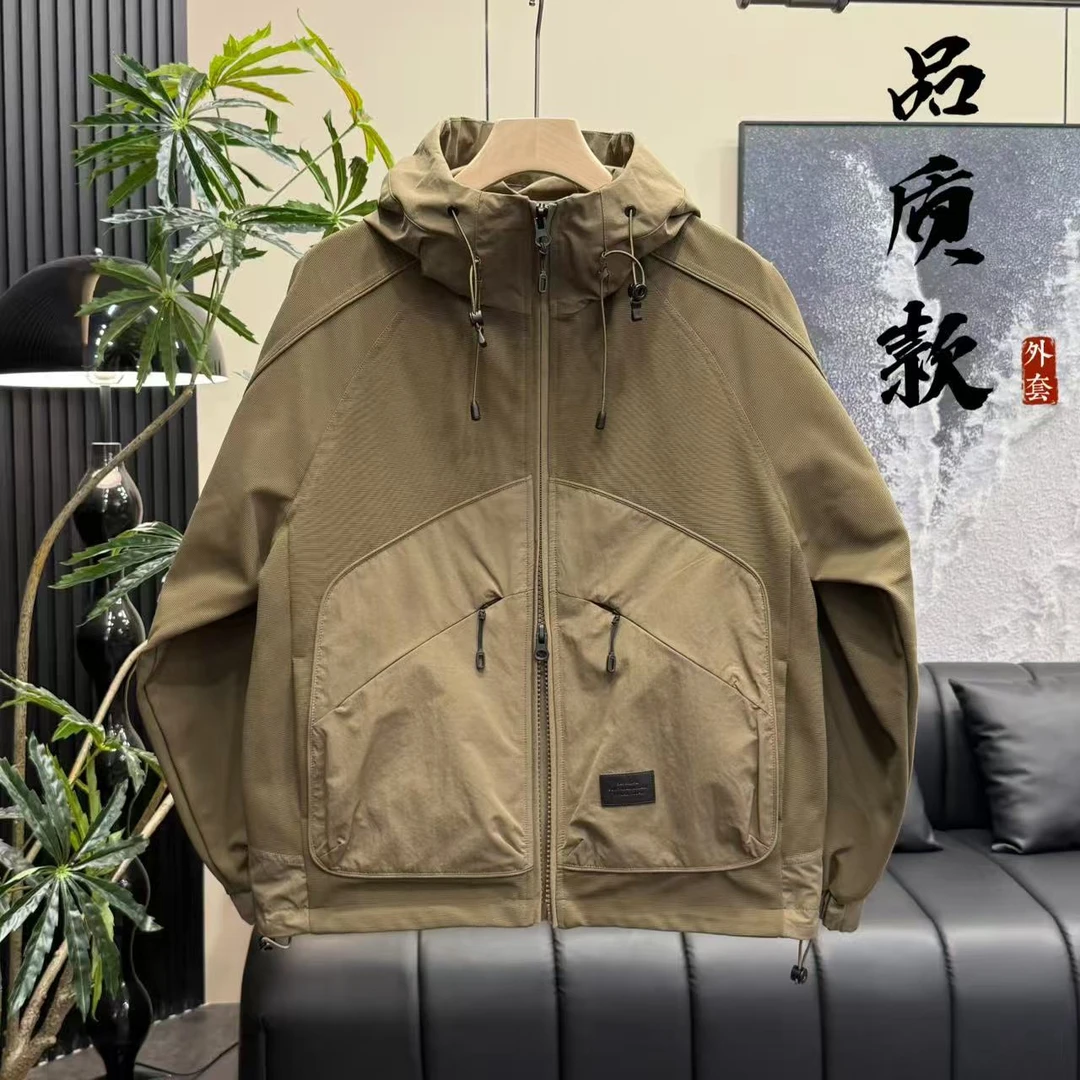 新款时尚拼接结构设计连帽男士休闲潮流款外套77907