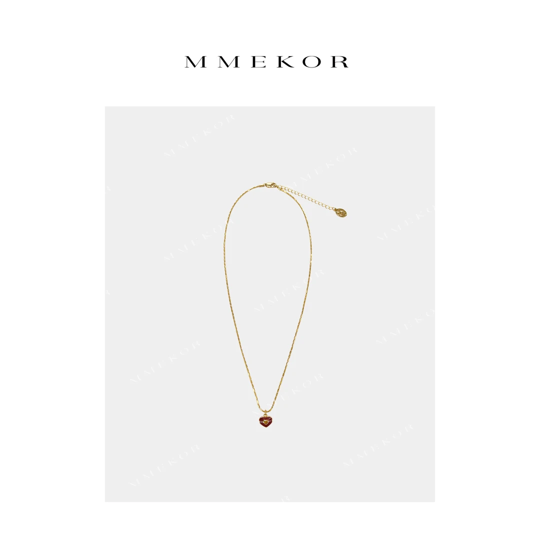 铜合金项链 MMEKOR“小爱心”项链2025新款千金玛德琳精致项链25821
