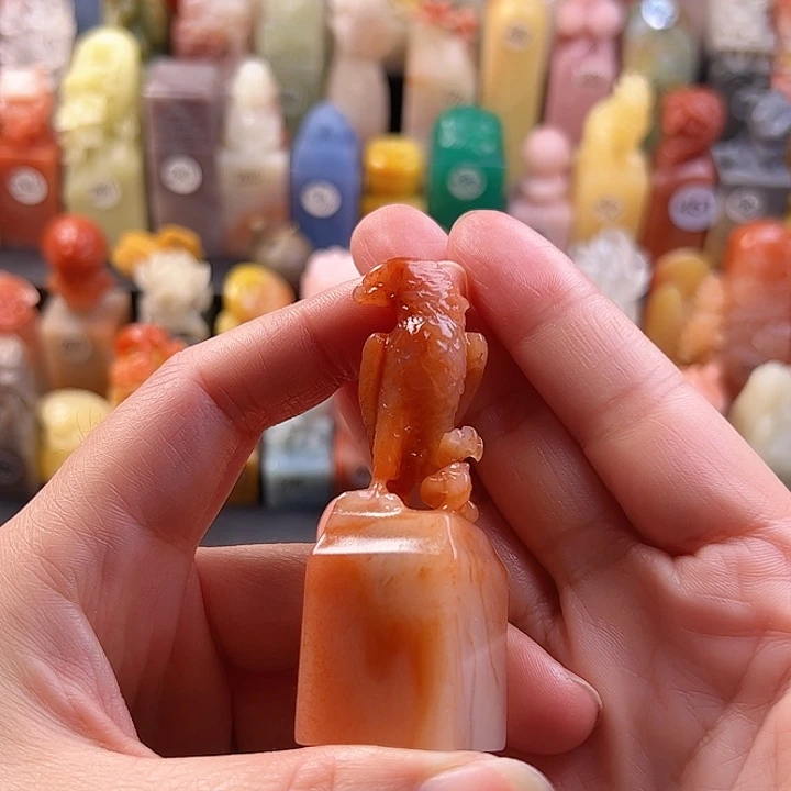 老挝石印石手工定制2.1厘米，老鹰