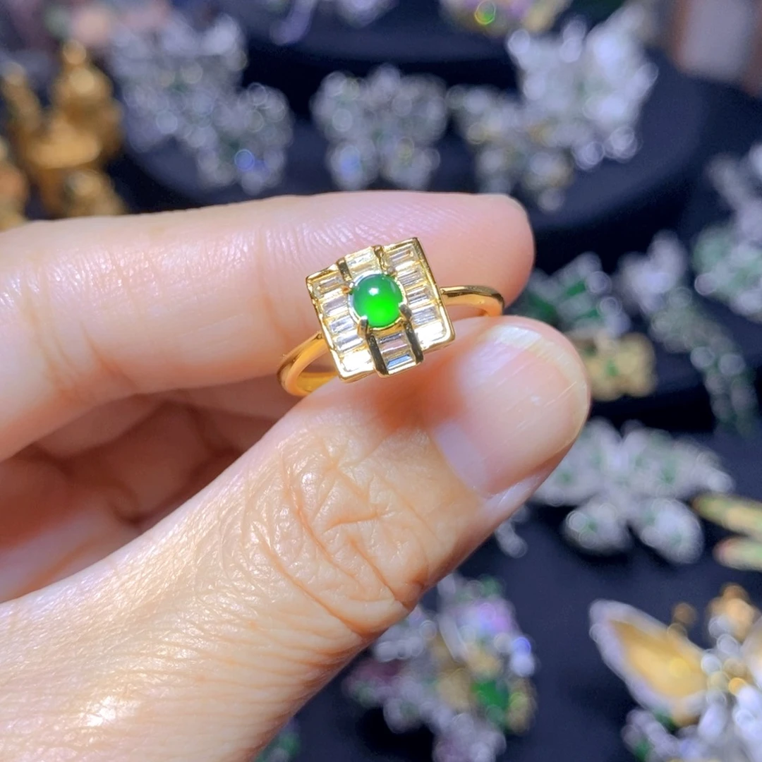 翡翠银S925镶嵌颈饰天然翡翠