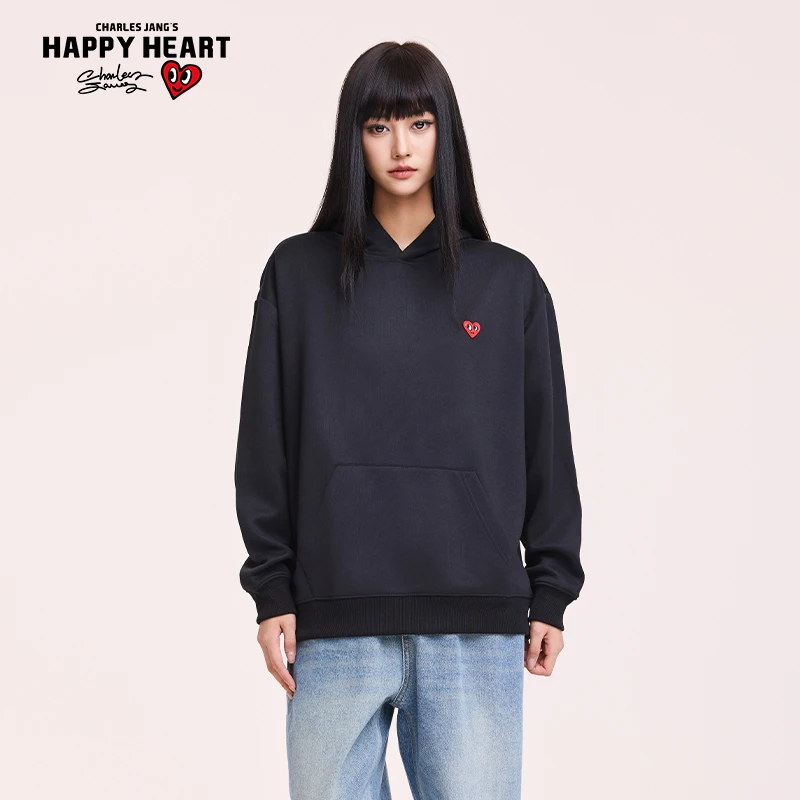 【秋秋专属】查尔斯桃心【王楚然代言】套头连帽卫衣情侣款宽松型休闲