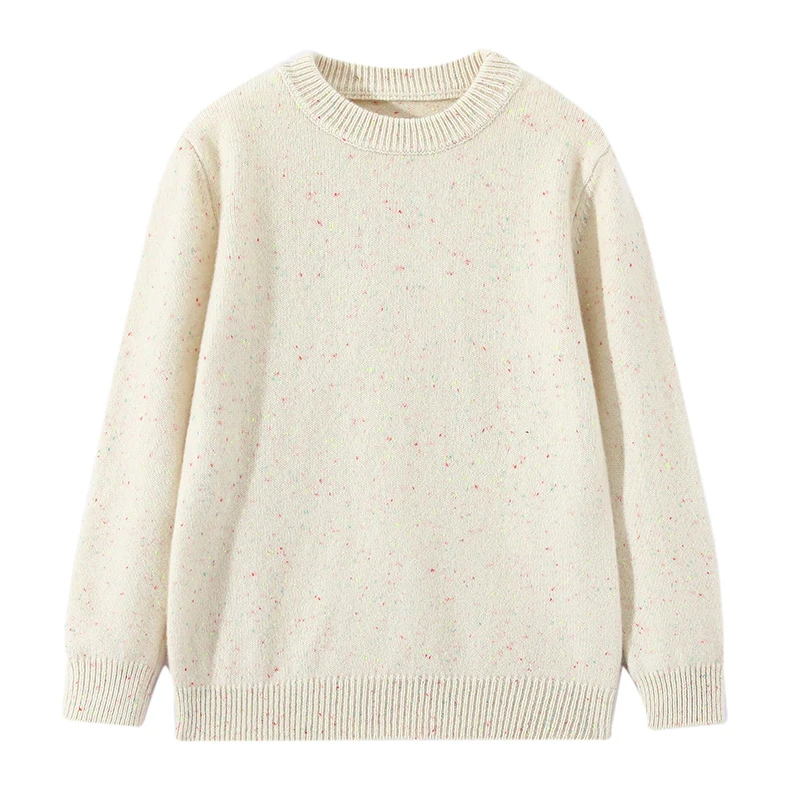 新款男女童100%羊毛衫圆领毛衣针织衫时尚保暖时尚打底上衣