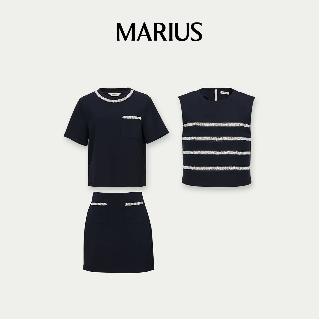 MARIUS“航海”圆领时尚休闲风夏季三件套套装