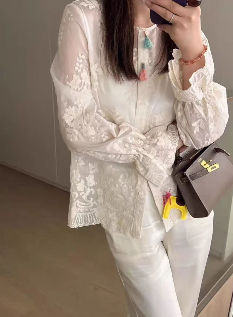 桃子自制  88503 新中式气质长袖小衫百搭舒适