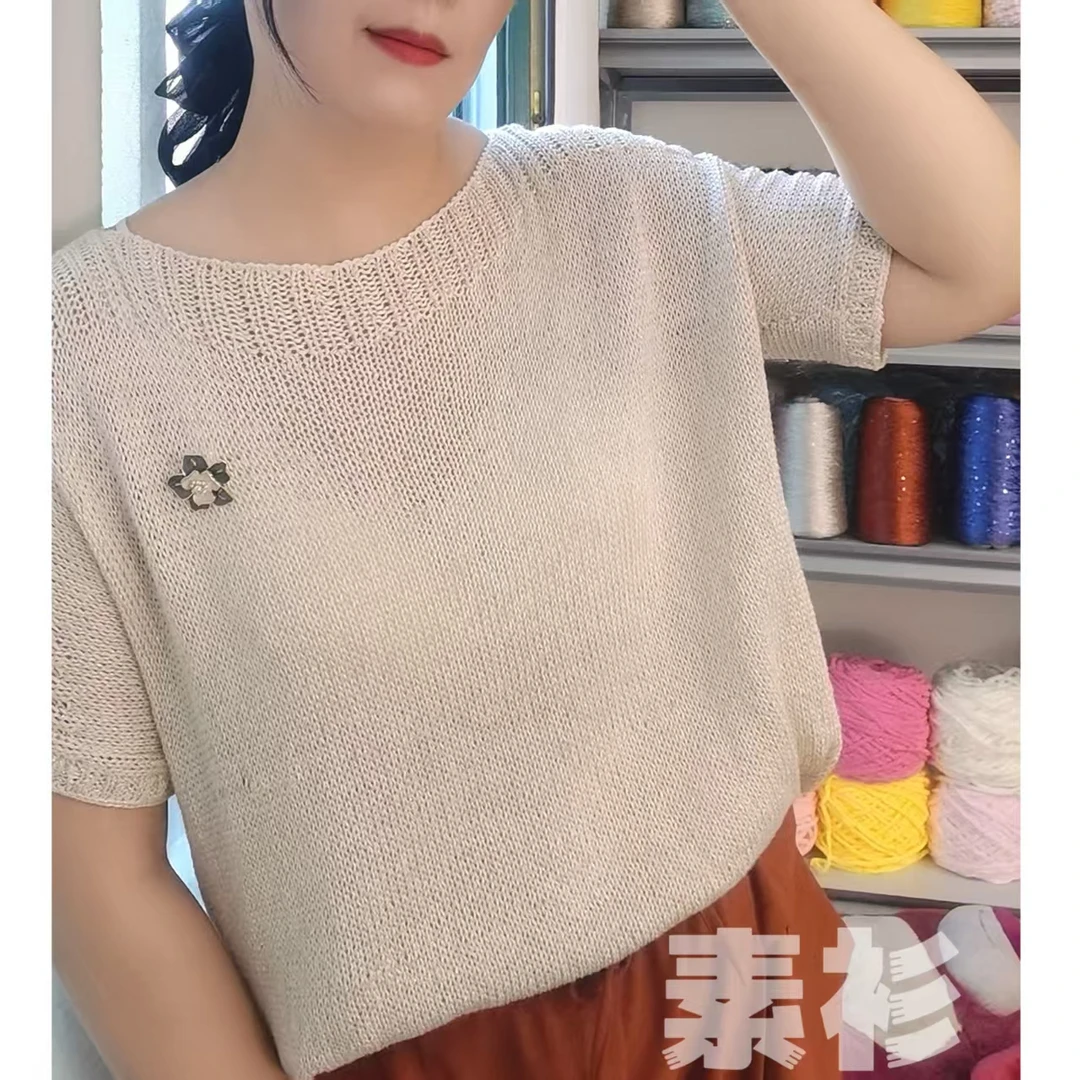 【素衫】一字领小衫视频编织教程
