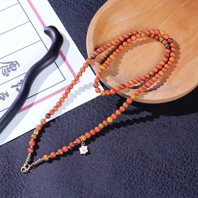 18k巧家包浆南红项链-多样性发其一