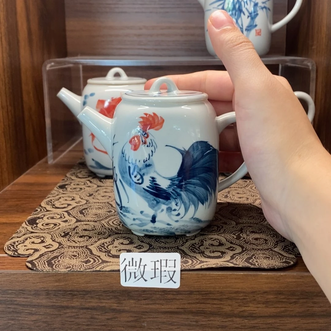 釉下彩老陶泥手工绘制