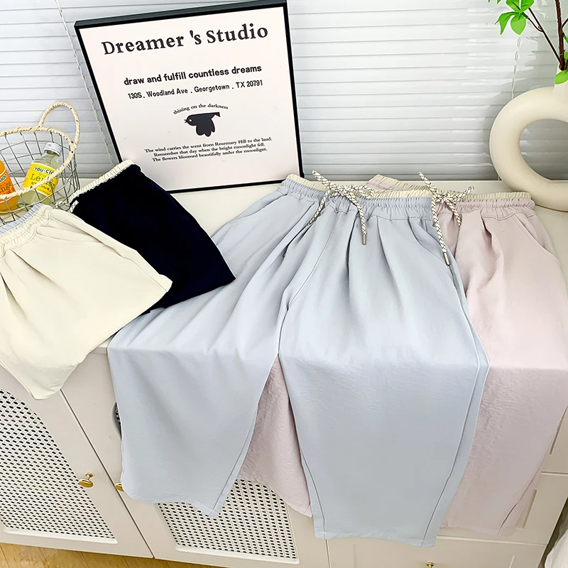 童装女童夏款2025新款儿童阔腿薄款运动休闲裤防晒裤中大童长裤