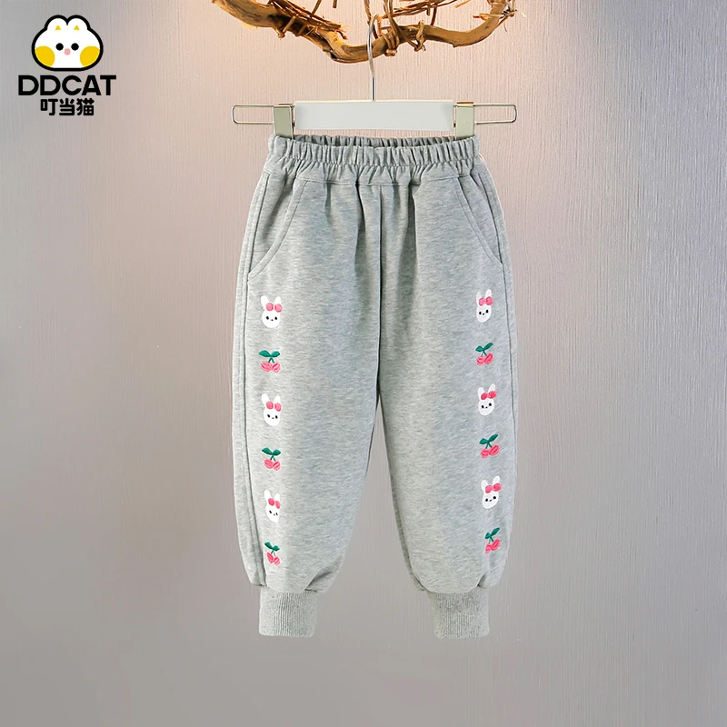 叮当猫女童秋装卫裤儿童洋气春秋长裤中小童时髦潮流女宝宝休闲裤