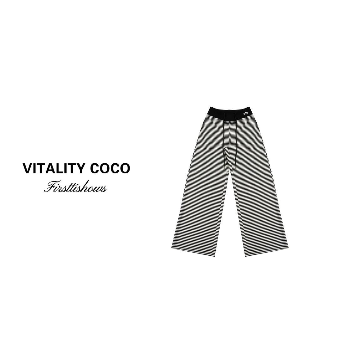 首秀休闲裤女爆款2025新款夏季薄款洋气衣服斑马条纹显瘦-2076