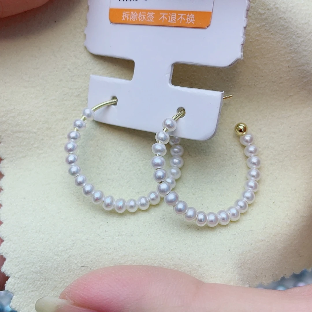 淡水珍珠未镶嵌耳饰w1