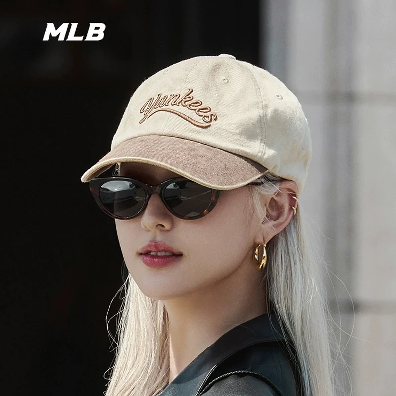 MLB韩国专柜正品帽子复古做旧棒球帽拼色刺绣百搭新款鸭舌帽CPVL7