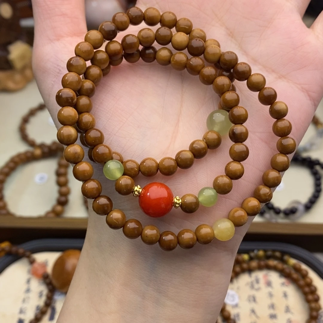 未镶嵌库克手串三圈06红