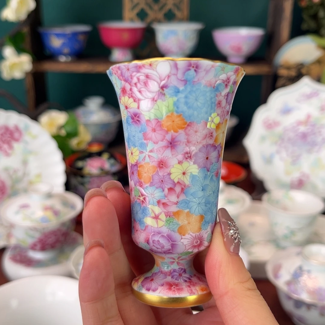 陶摆件景德镇陶瓷茶杯手绘