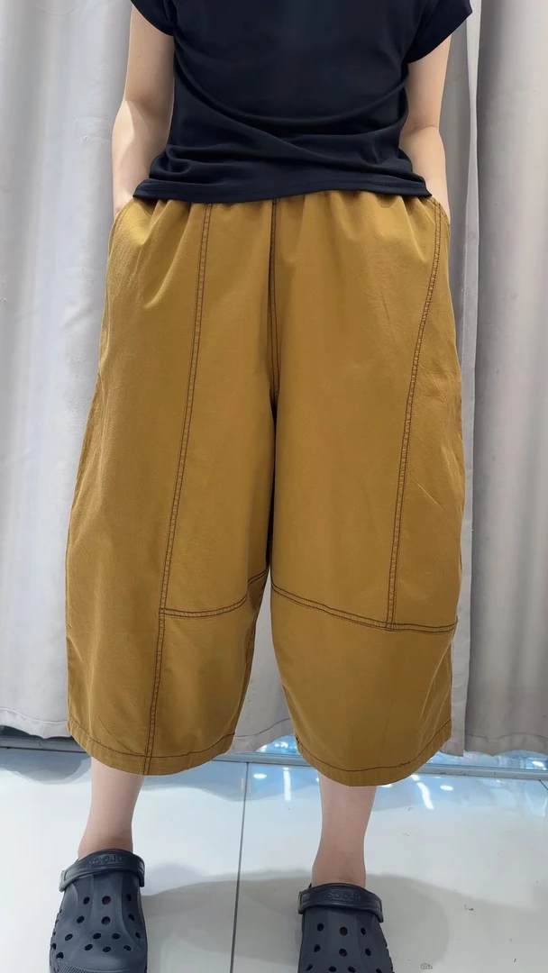 25110夏季个性显瘦宽松明线裤子