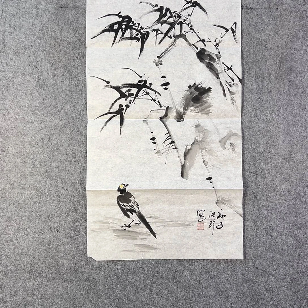 国画267 牡丹之花之叶的颜色与花色