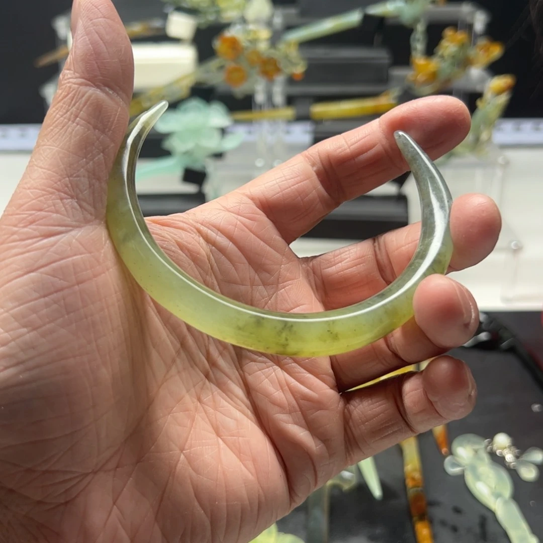 岫玉福利发簪未镶嵌呵*