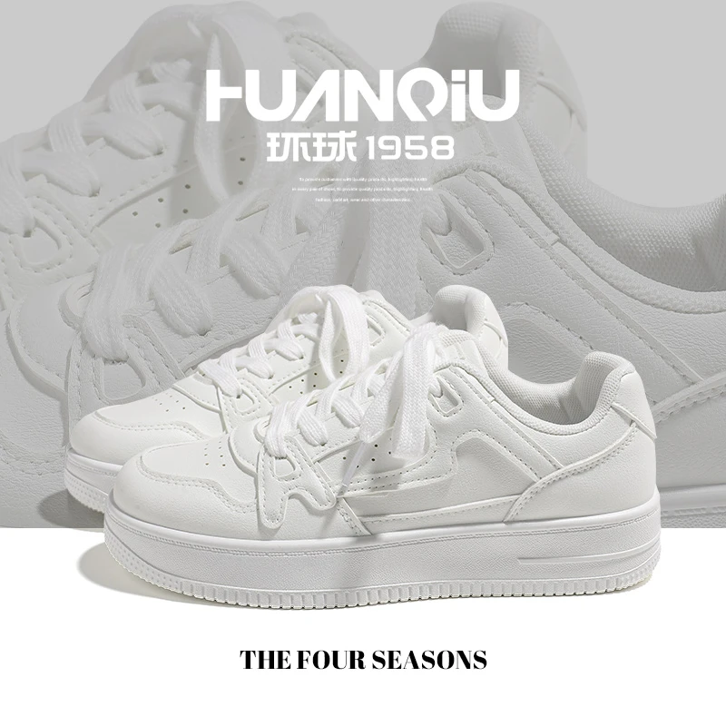 环球厚底小白鞋女款2025新款爆款配裙子板鞋女夏季百搭轻便鞋子女