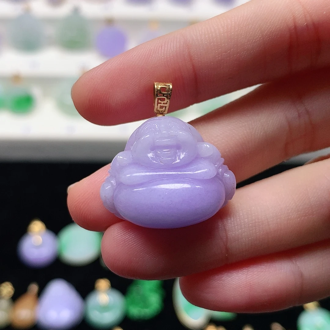 颈饰18K金镶嵌翡翠翡翠吊坠