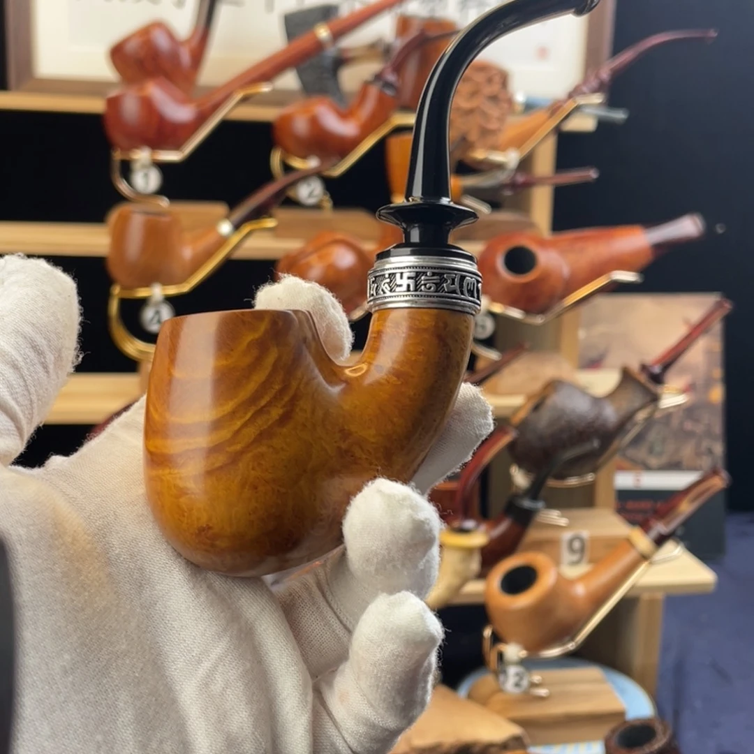 石楠木手工烟斗大弯