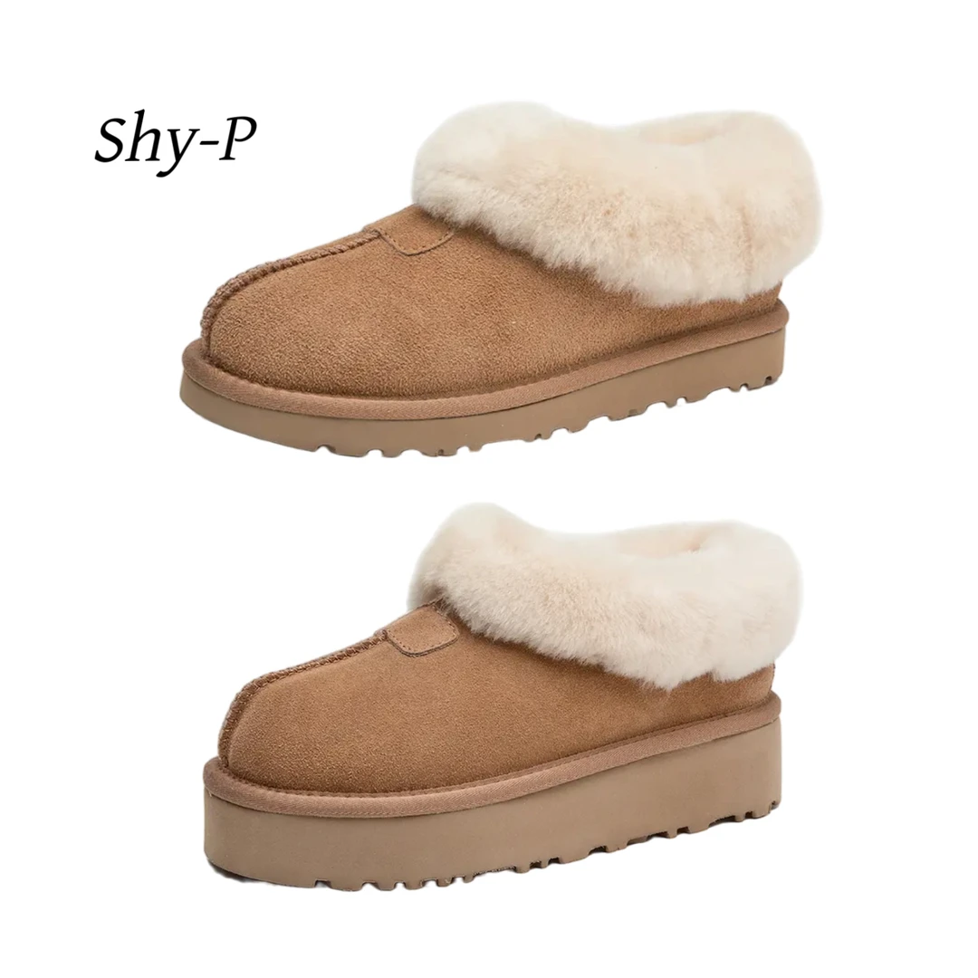 翻毛短筒冬季保暖3cm厚底塔茨特毛圈时尚雪地靴羊毛百搭加绒女鞋
