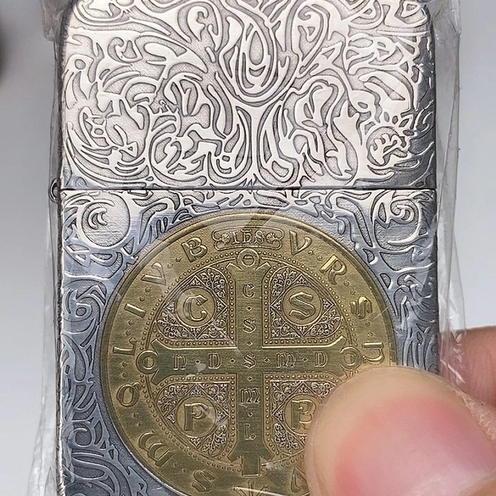 黄*傅1941康机黄铜时刻经雕工艺品