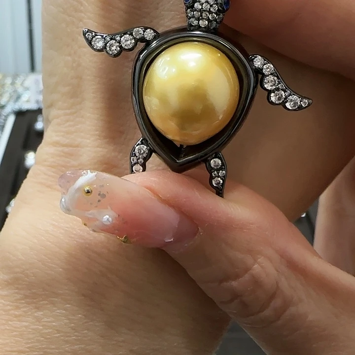 海水珍珠颈饰银S925镶嵌