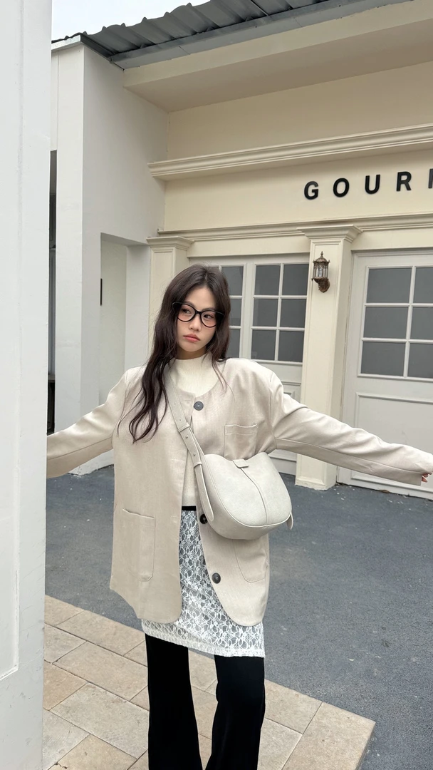 3018#法国MK真皮水桶包女新款高级感大容量包包百搭单肩斜挎包