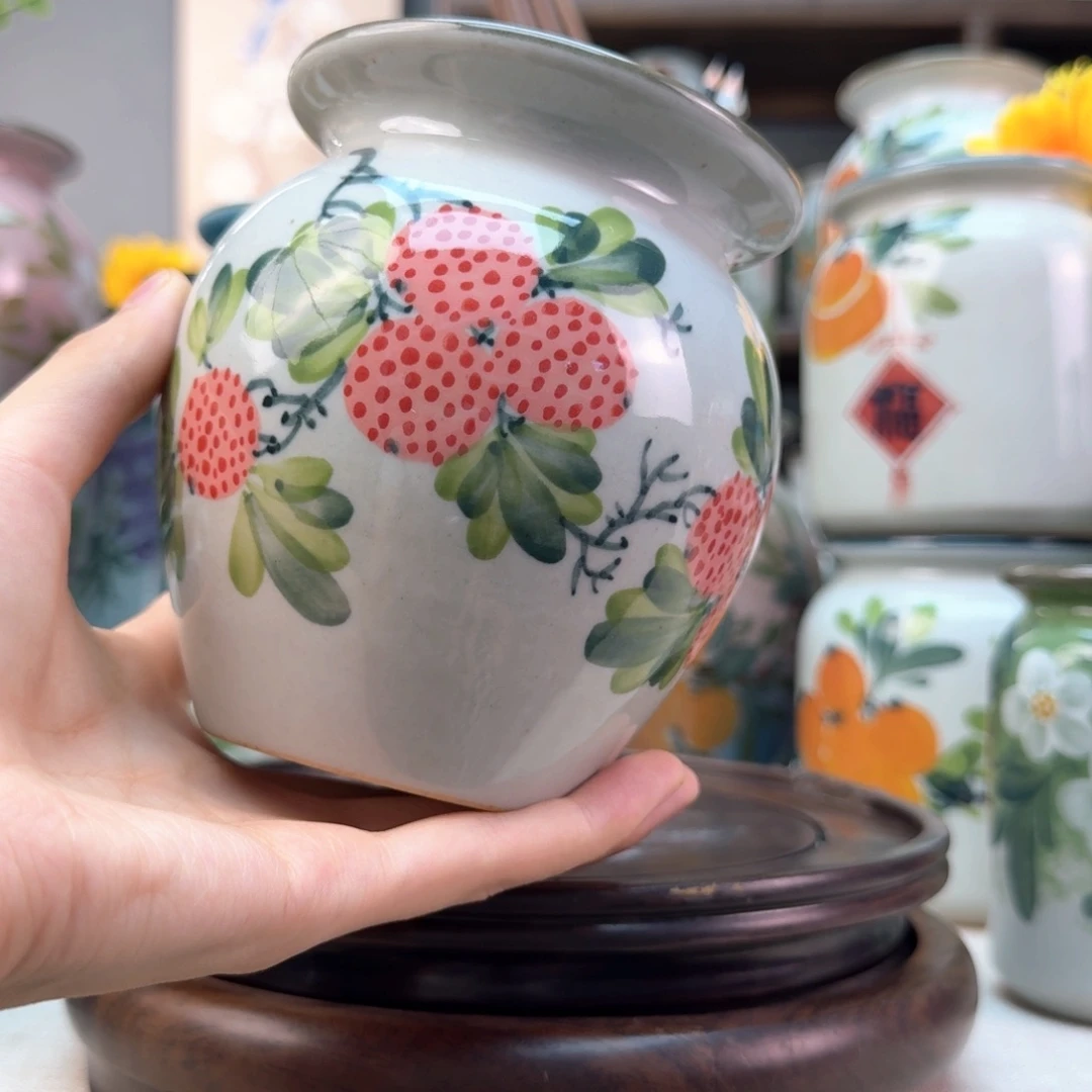 景德镇纯手绘陶瓷花瓶无孔
