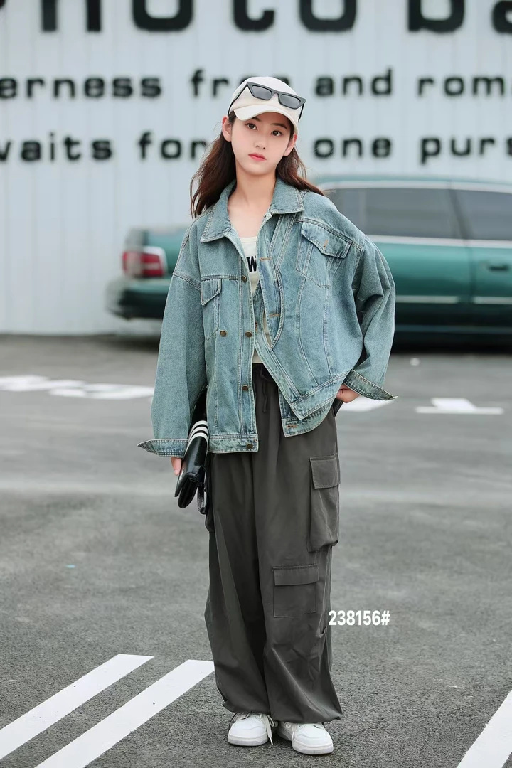 【淼淼妈】中大童春款牛仔外套238156