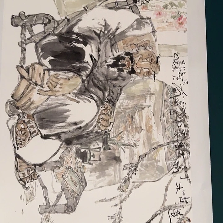 国画丁老师画作画作