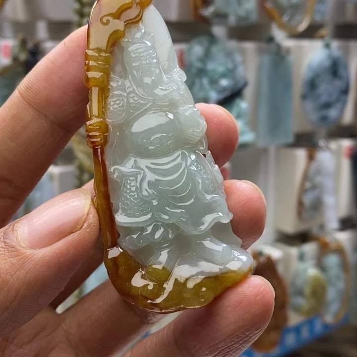 老***厂翡翠未镶嵌颈饰财哥