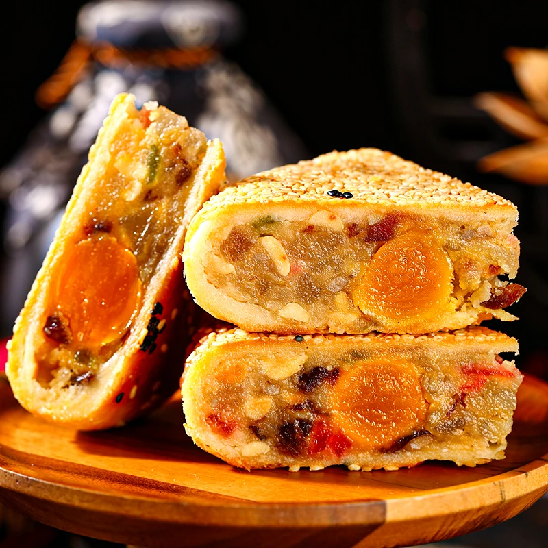温州特产桥墩手工大月饼蛋黄鲜肉五仁肉松传统老式网红饼礼盒装