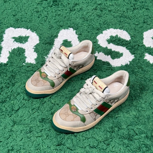 99新 GUCCI/古驰 脏脏鞋绿尾 做旧款 98新 37码