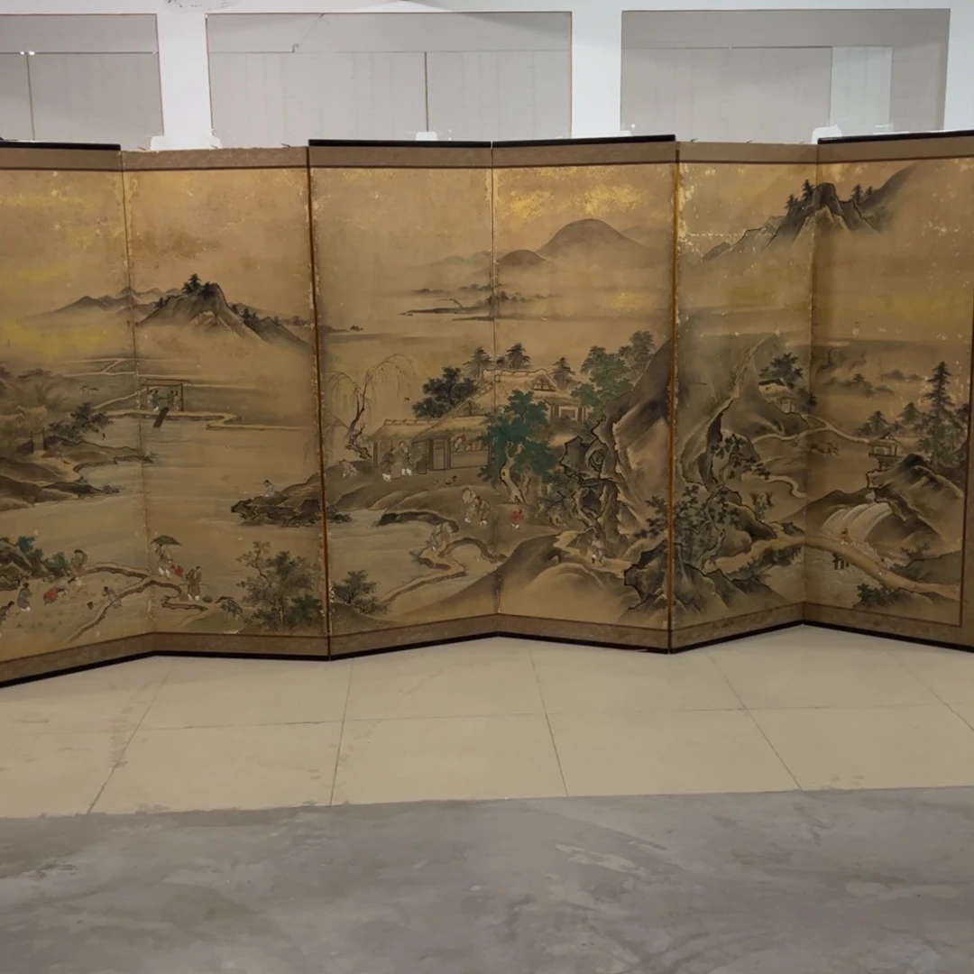 绘画屏风框画茶空间设计