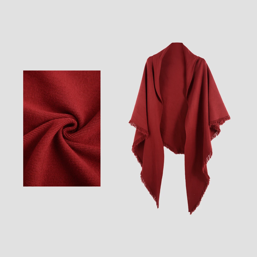 冬季上衣包容性强立体层次感中长款垂坠设计披肩外套SHBZX918001