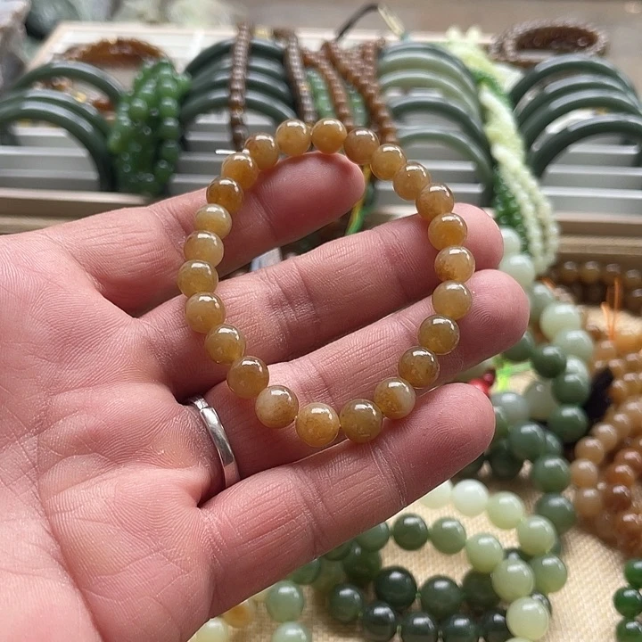 手链未镶嵌和田玉（糖玉）