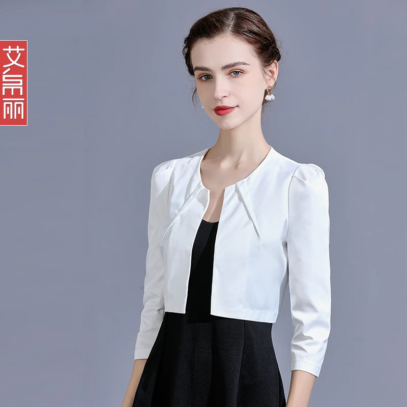 小披肩外套薄款小西装七分袖披肩春夏季修身外套女西服上衣外搭潮