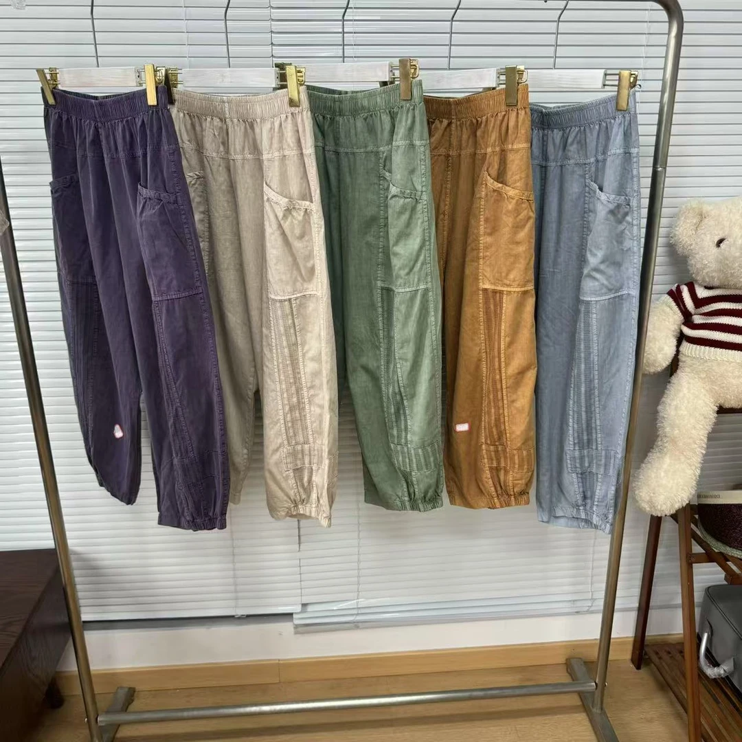 微瑕休闲风小个子灯笼裤哈伦裤休闲裤简约女装宽松八分裤25073043