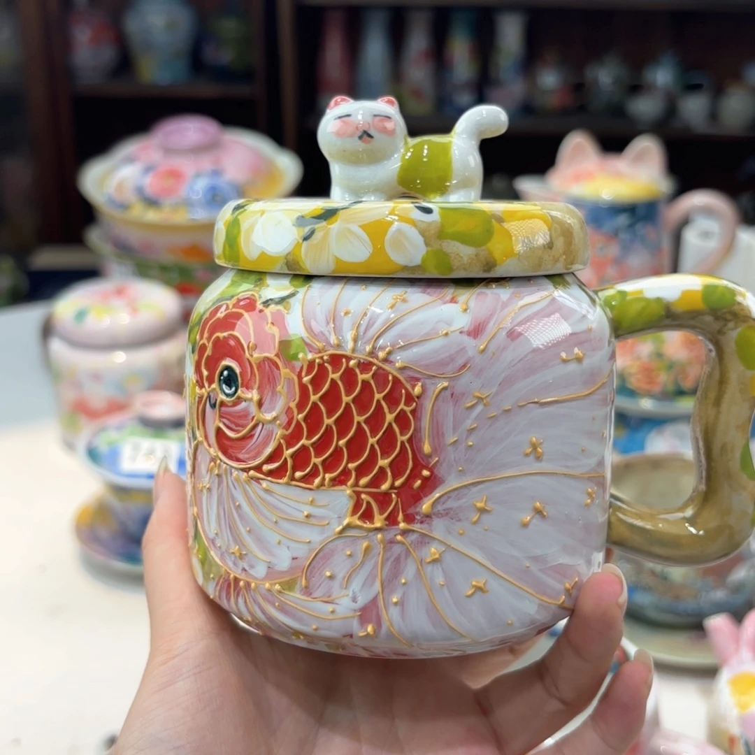 景德镇手绘高温釉下彩陶瓷茶具