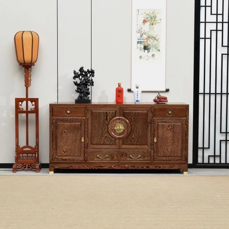 鸡翅木多功能餐边柜客厅实用收纳柜128×40×80