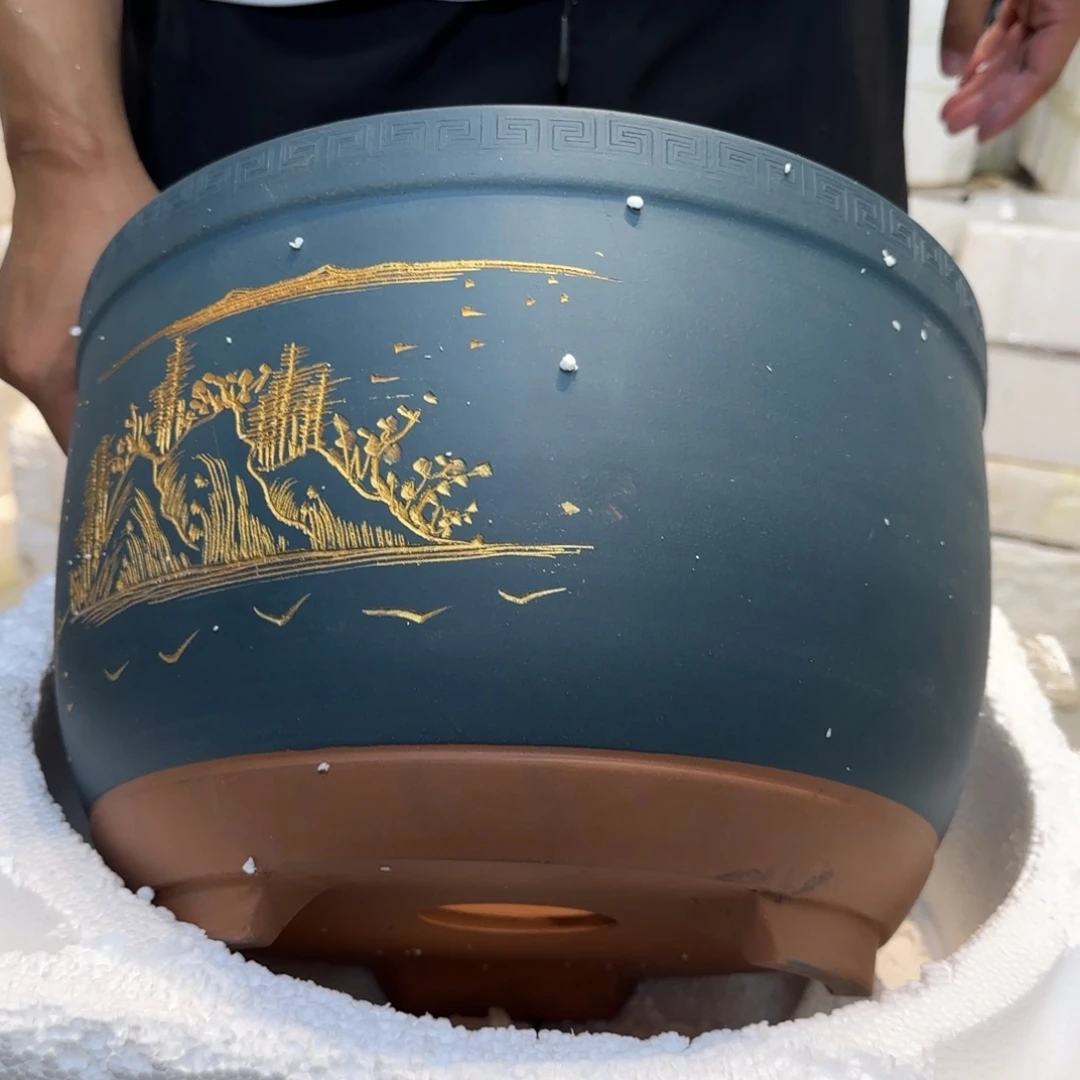 紫砂花盆口径30高度19